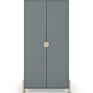 Armoire enfant 2 portes en bois - BASTIEN