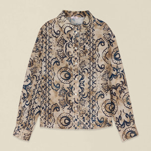 Oltre - Camisa de satén estampada - Beige