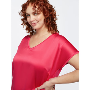 Fiorella Rubino - Camiseta de dos tejidos - Rojo