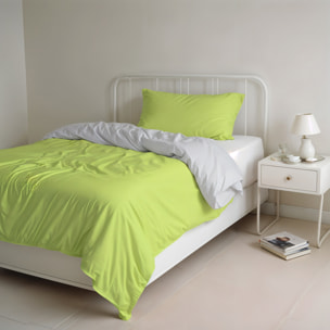 PARURE COPRIPIUMINO NATURAL COLOR PIAZZA E MEZZA - 100% COTONE MADE IN ITALY