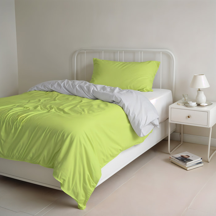 PARURE COPRIPIUMINO NATURAL COLOR PIAZZA E MEZZA - 100% COTONE MADE IN ITALY