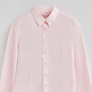 Camisa rosa de corte slim con logo Rigby Go