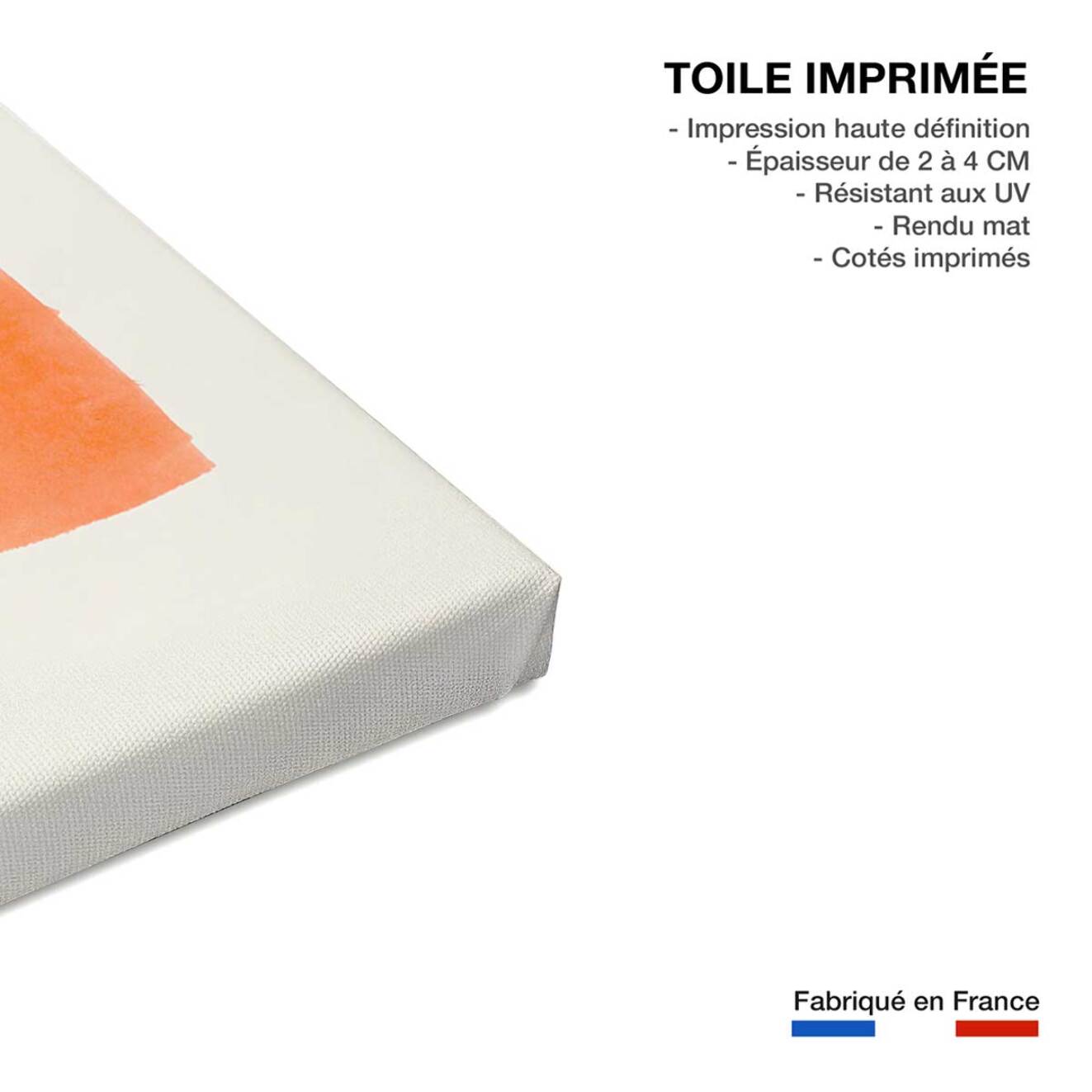 Tableau art abstrait mid century orange  Toile imprimée