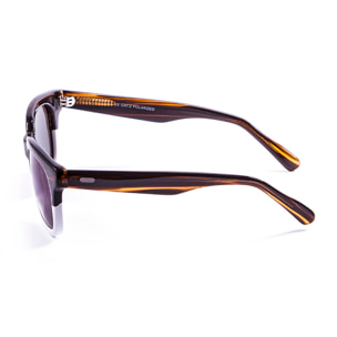 Gafas de sol LENOIR NICE - Marrón y blanco y revo azul lente