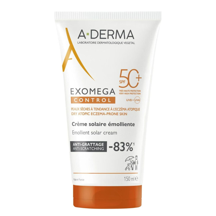 Exomega Control - Crème émolliente anti-grattage SPF50+ 150ml
