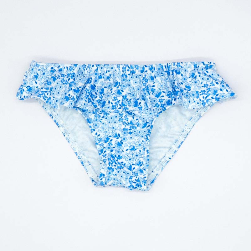 CULETÍN DE FLORES AZULES CON VOLANTE