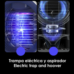 Atrapa mosquitos eléctrico G222, con luz led UV y aspirador. Mata mosquitos por descarga eléctrica.