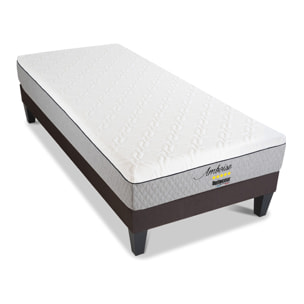 Ensemble Matelas Amboise & Sommier KIT15, 24 cm, Mémoire de Forme Haute Densité, Technologie Tri-Lattes, Soutien Ferme