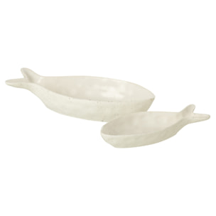 J-Line bol Poisson - porcelaine - beige - large