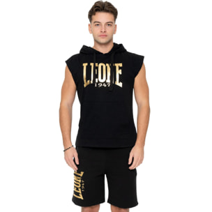 Sudadera con capucha sin mangas dorada para hombre