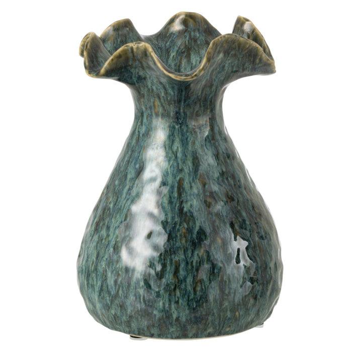 J-Line Vase Ronny Irrégulier - céramique - bleu - small