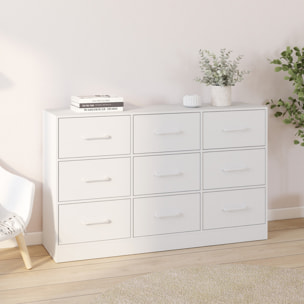 Commode Uma 9 tiroirs blanc
