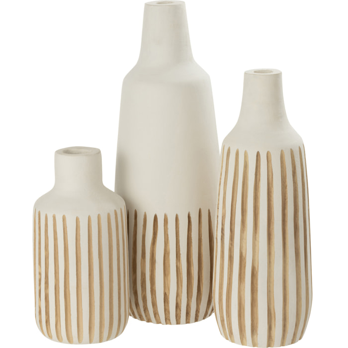 J-Line vase Ying - bois - blanc - large - 56 cm de hauteur