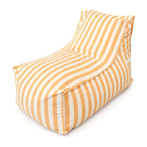 BOLOGNE Pouf d’extérieur rayé jaune déperlant et - 100x65x65 cm