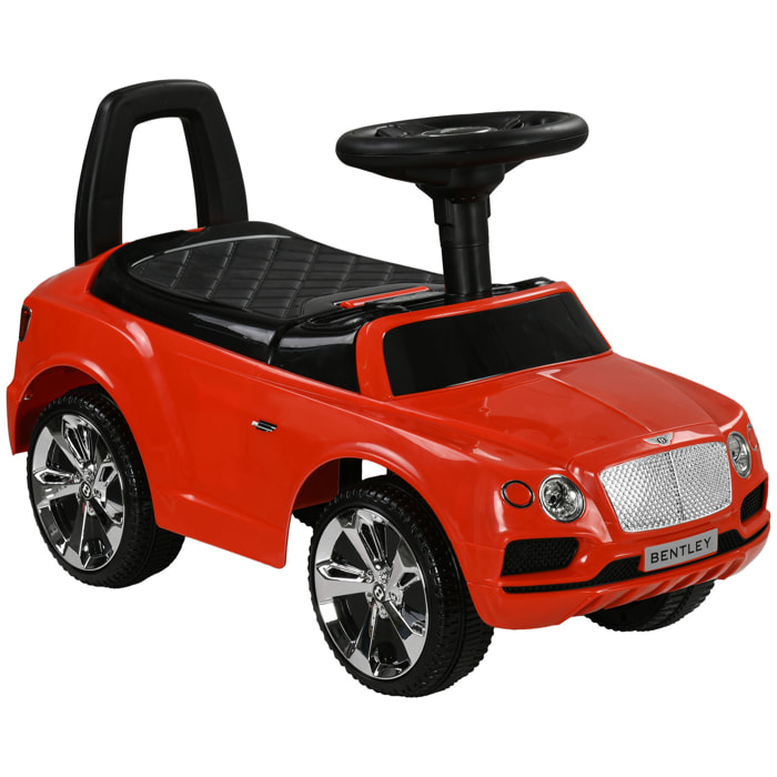 Porteur trotteur enfants voiture licence Bentley Bentayga 18-36 mois coffre - klaxon - 67 x 29 x 39 cm rouge