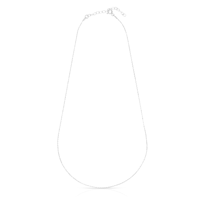 Collar Plata de Ley 925 con trama Forzatina de alargue y eslabones planos