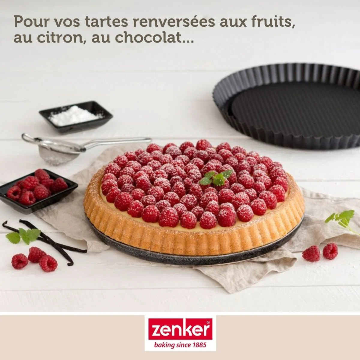 Set pâtisserie avec moule à tarte renversée, 2 bols à mixer, verre mesureur et spatule Zenker