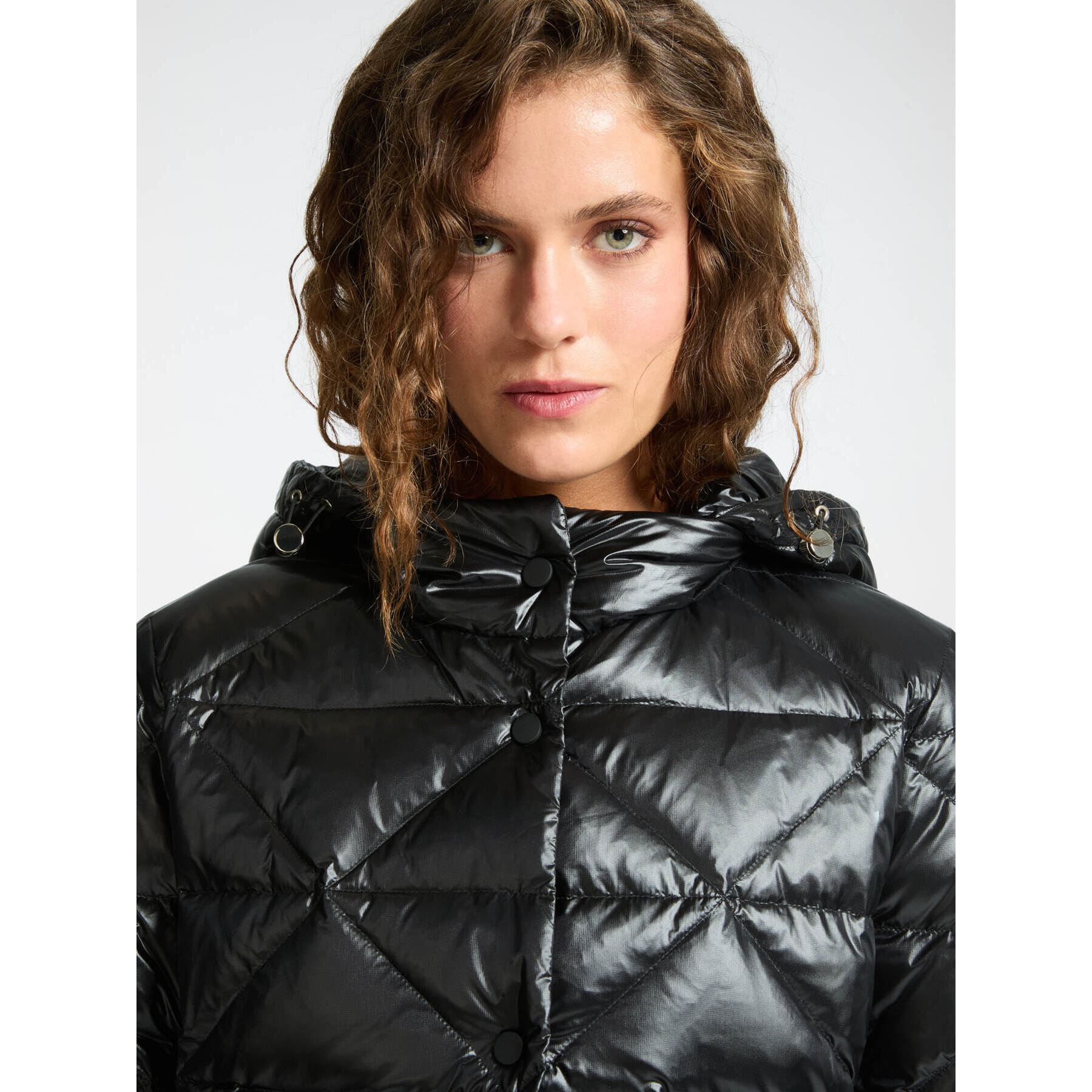 Elena Mirò - Chaqueta acolchada con capucha - Negro