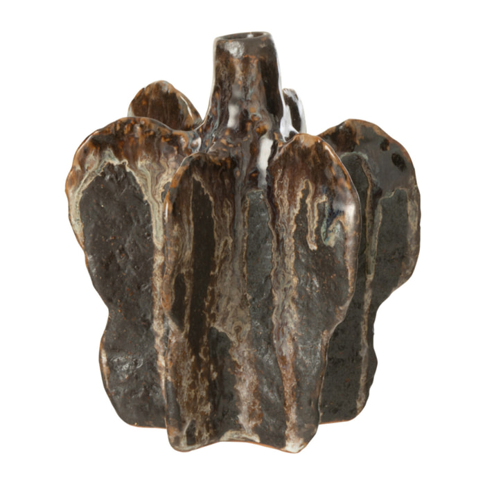 J-Line vase Naga - céramique - brun/noir - small - Ø 12.5 cm