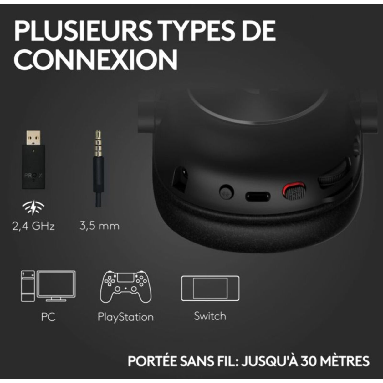 Casque gamer LOGITECH G PRO X 2 Lightspeed + Support