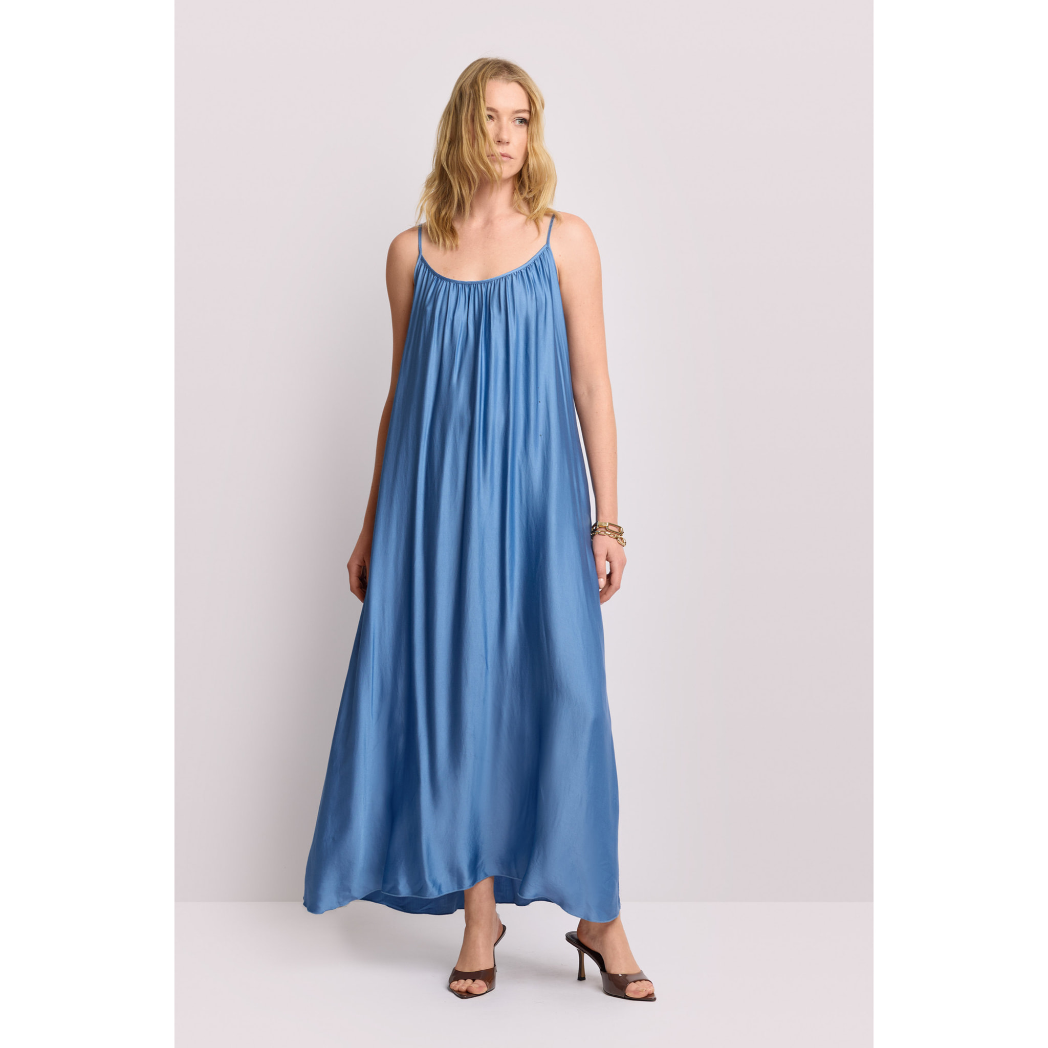 Kocca - Abito lungo con spalline sottili Donna, Tinta unita, Scollo ampio