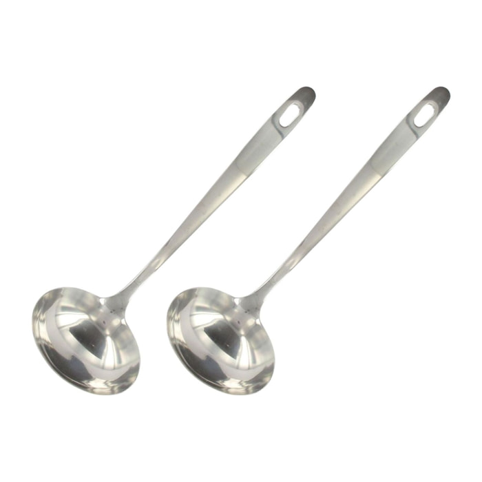 Ensemble de 2 Louches de cuisine inox 28 cm Fackelmann Oxford