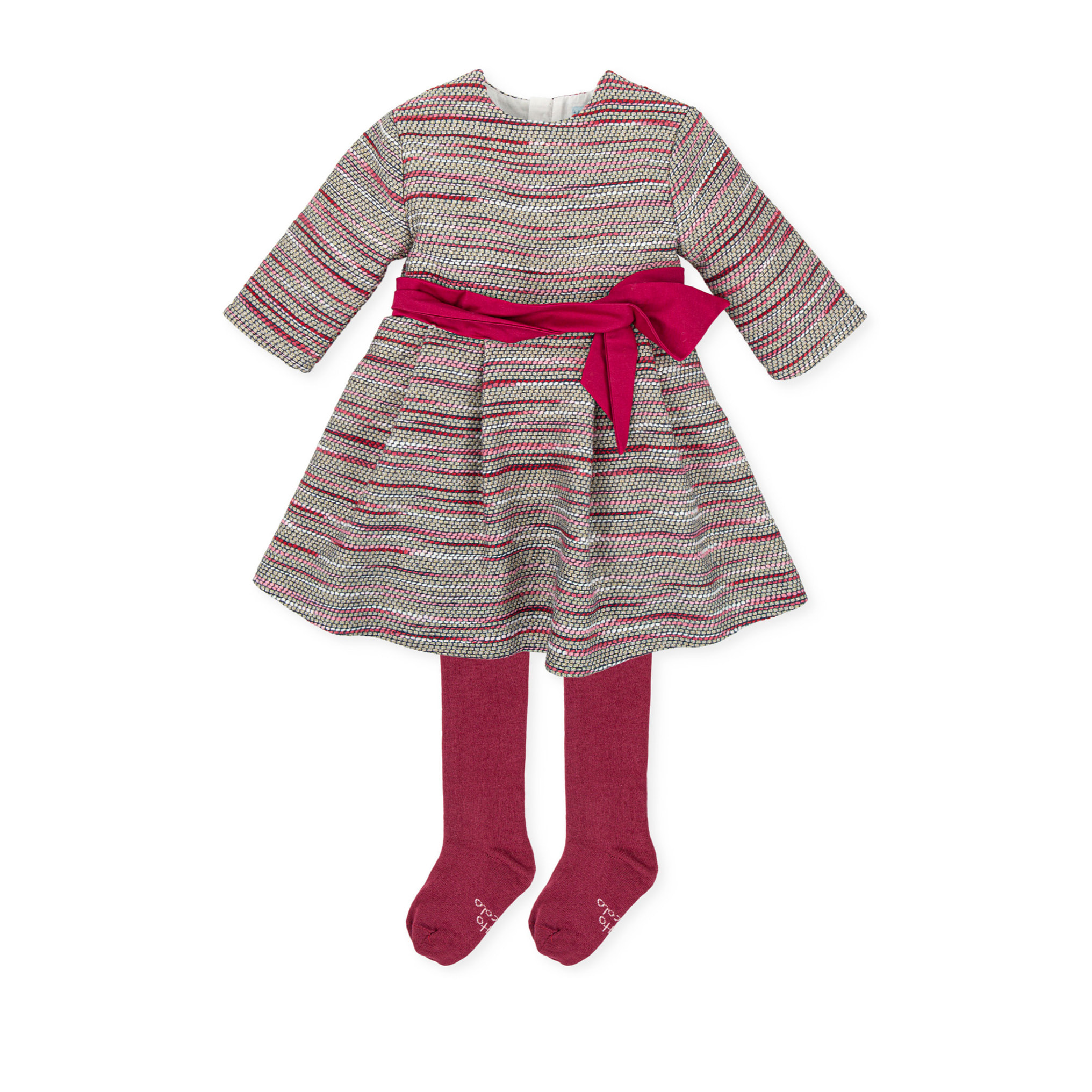 Vestido con leotardos - Carmin