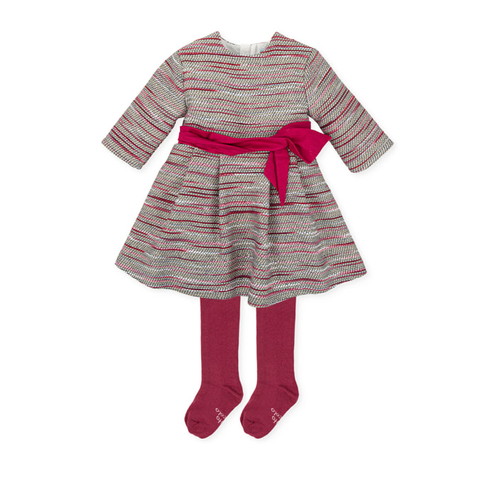 Vestido con leotardos - Carmin