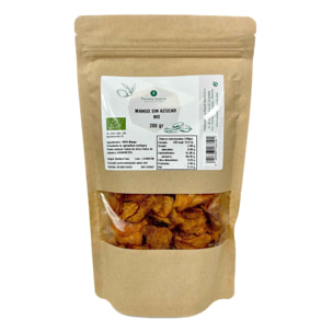 PLANETA HUERTO | Tiras de Mango sin Azúcar ECO 200 g - Snack Dulce, Rico en Fibra y Enzimas Digestivas para una Alimentación Saludable