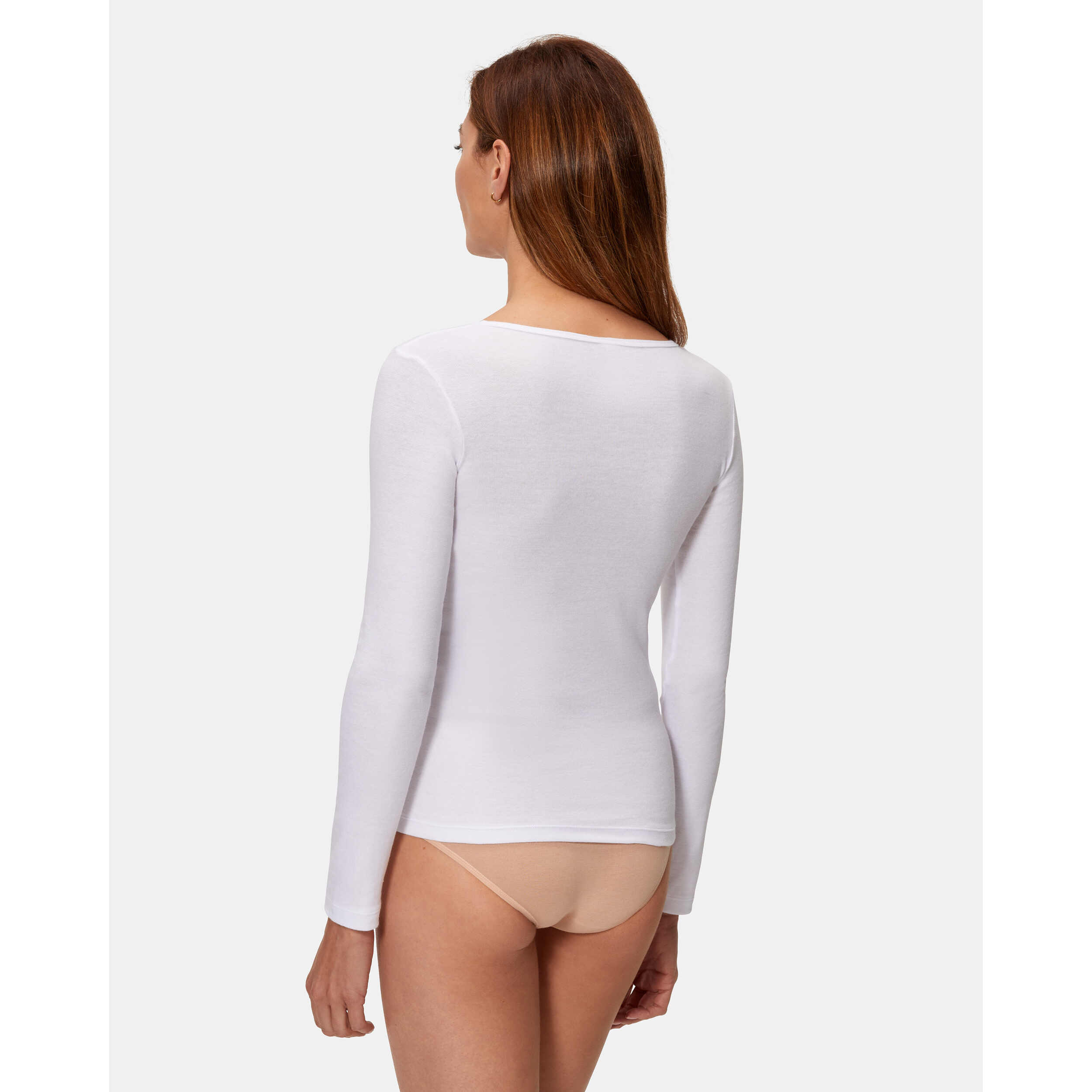 Camiseta interior de mujer de manga larga sin costuras laterales