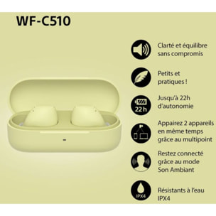 Ecouteurs SONY WF-C510 Jaune