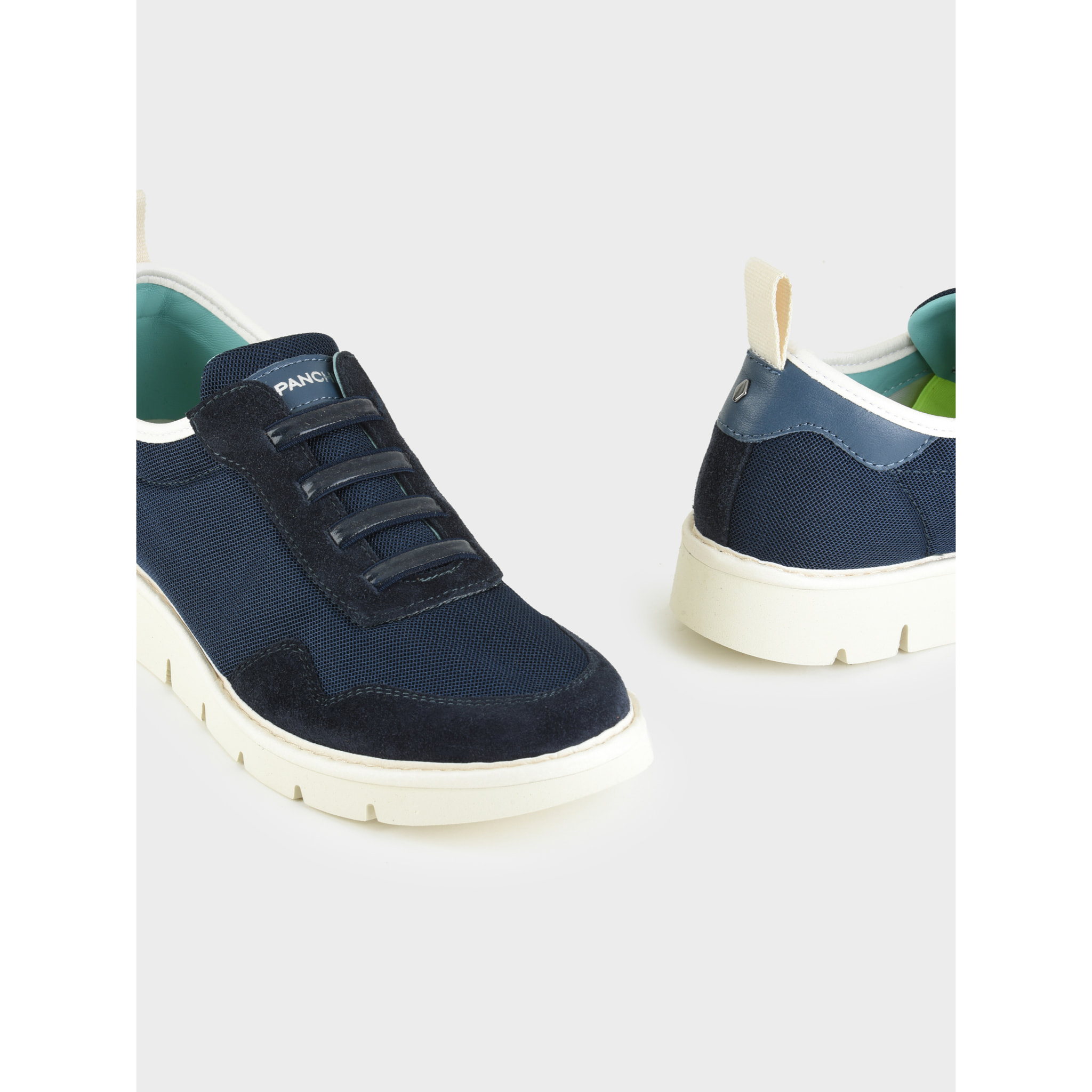 SLIP ON P05 UOMO IN MESH E SUEDE BLU SCURO