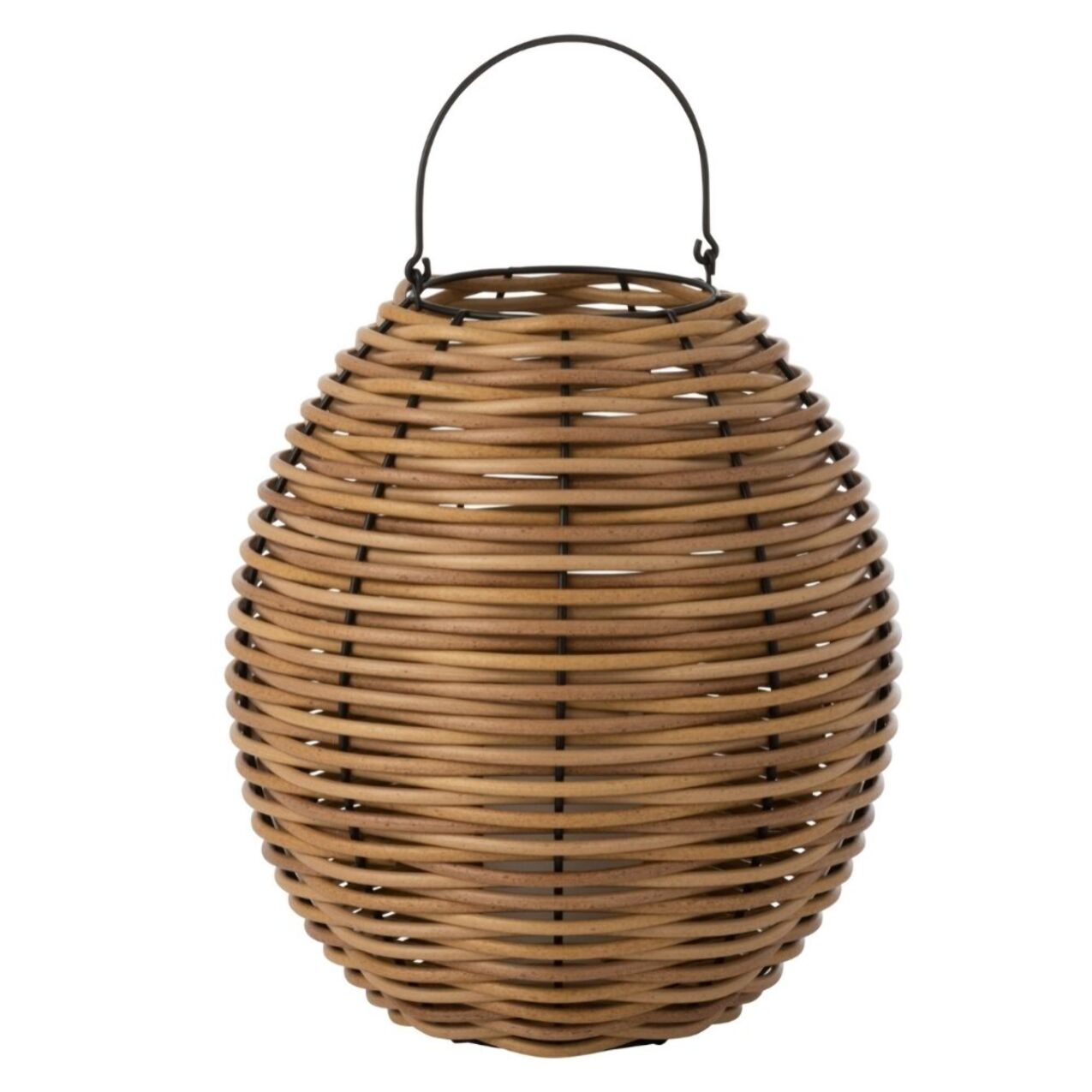 J-Line lanterne Tissée - plastique - naturel - medium - LED