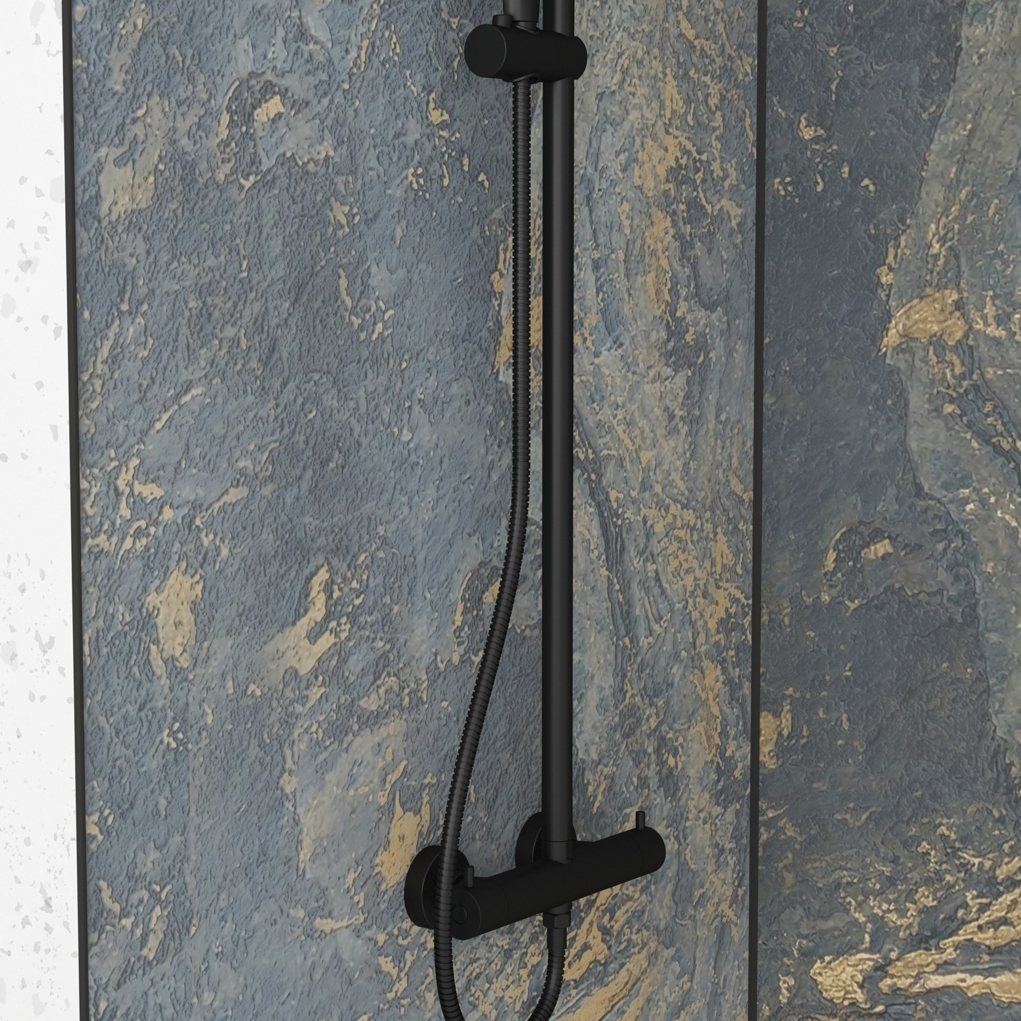 Pack de 2 Panneaux Muraux Pierre Venus 90+90x210 cm avec Profilés NOIR MAT - STONE'IT