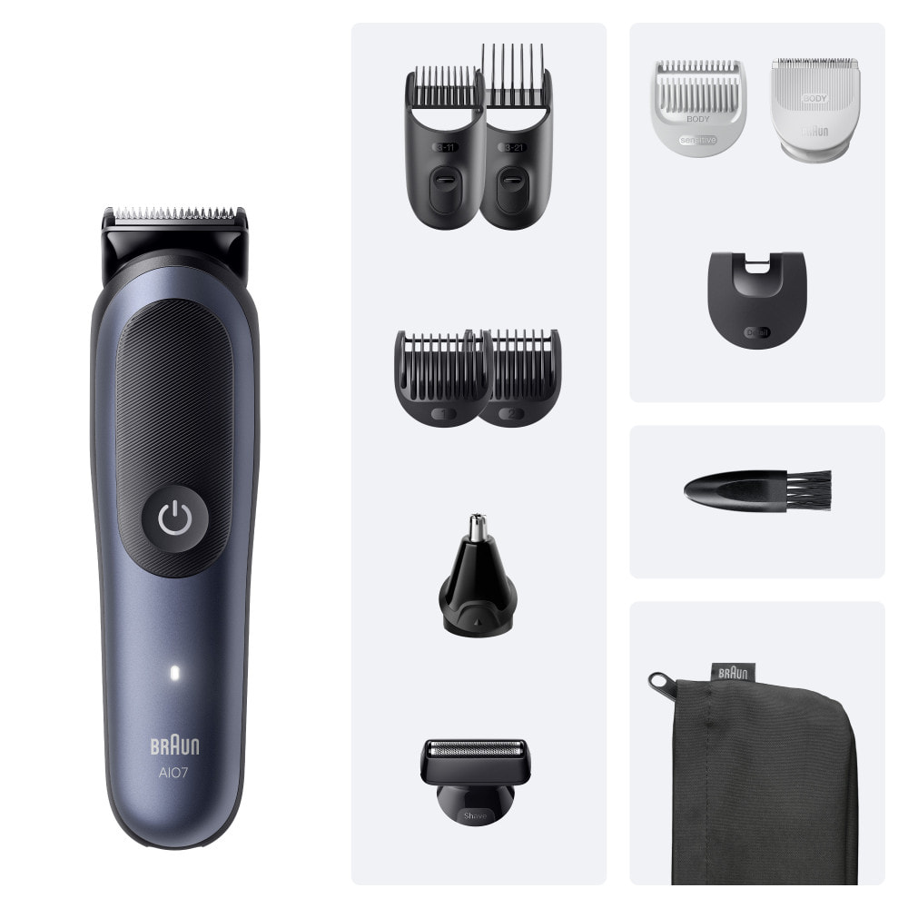 Braun Tondeuse Tout-En-Un Series 7, Kit 11-En-1, ProBlade, AutoSense, AIO7540, Bleu