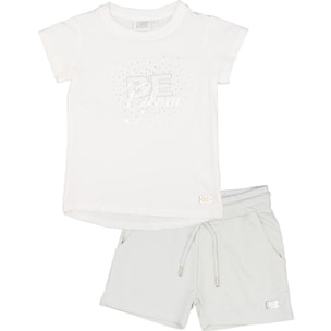 Conjunto completo para niña con camiseta Leone Be Glam y pantalón corto