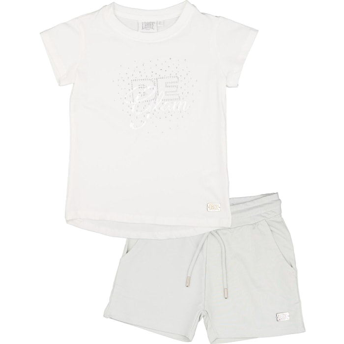 Conjunto completo para niña con camiseta Leone Be Glam y pantalón corto