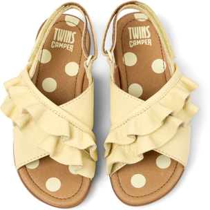Sandalias - CAMPER Right Kids Twins - Amarillo - Cuero liso