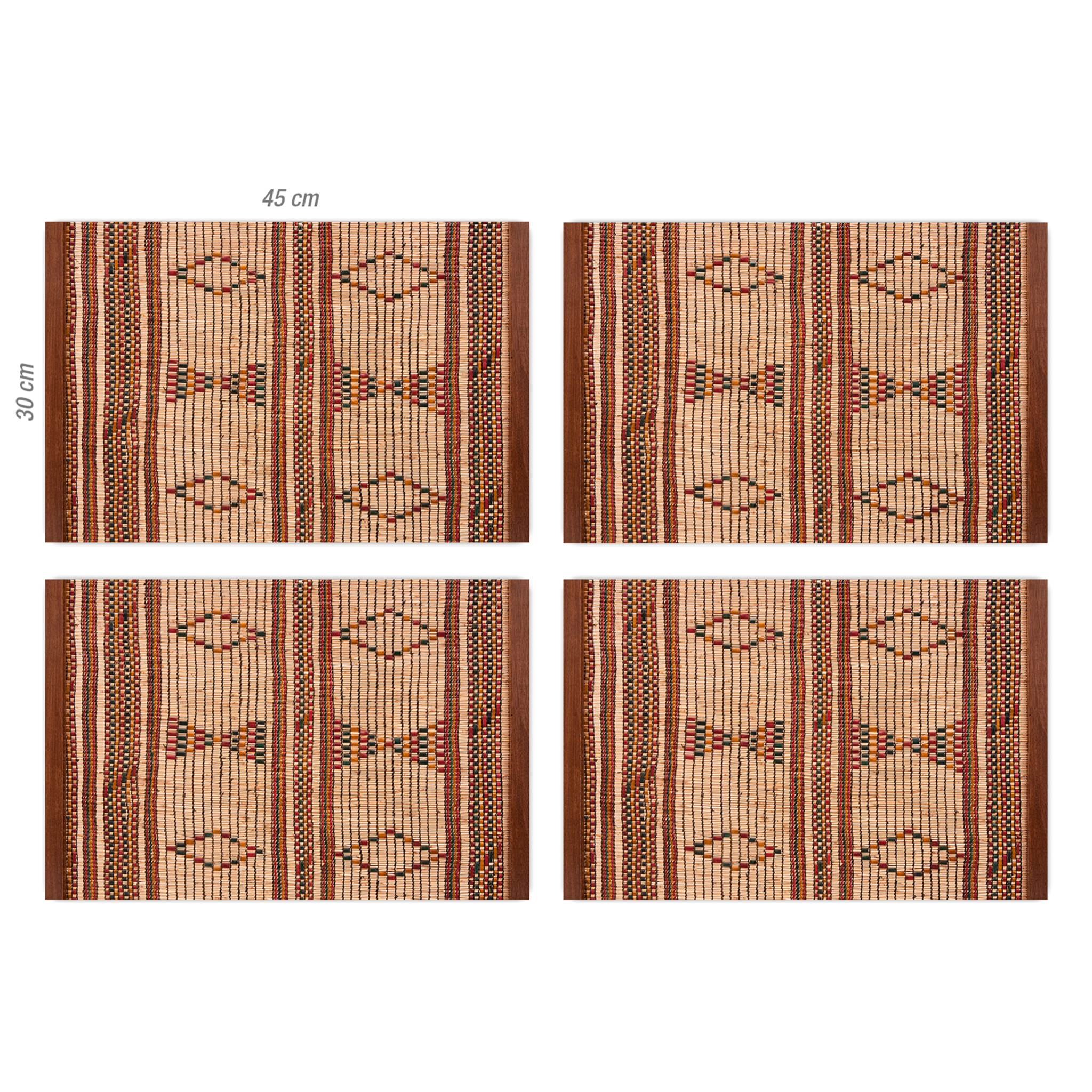 Set de 4 individuales de vinilo CERAMIKO, Tribal 4u-30x45 cm