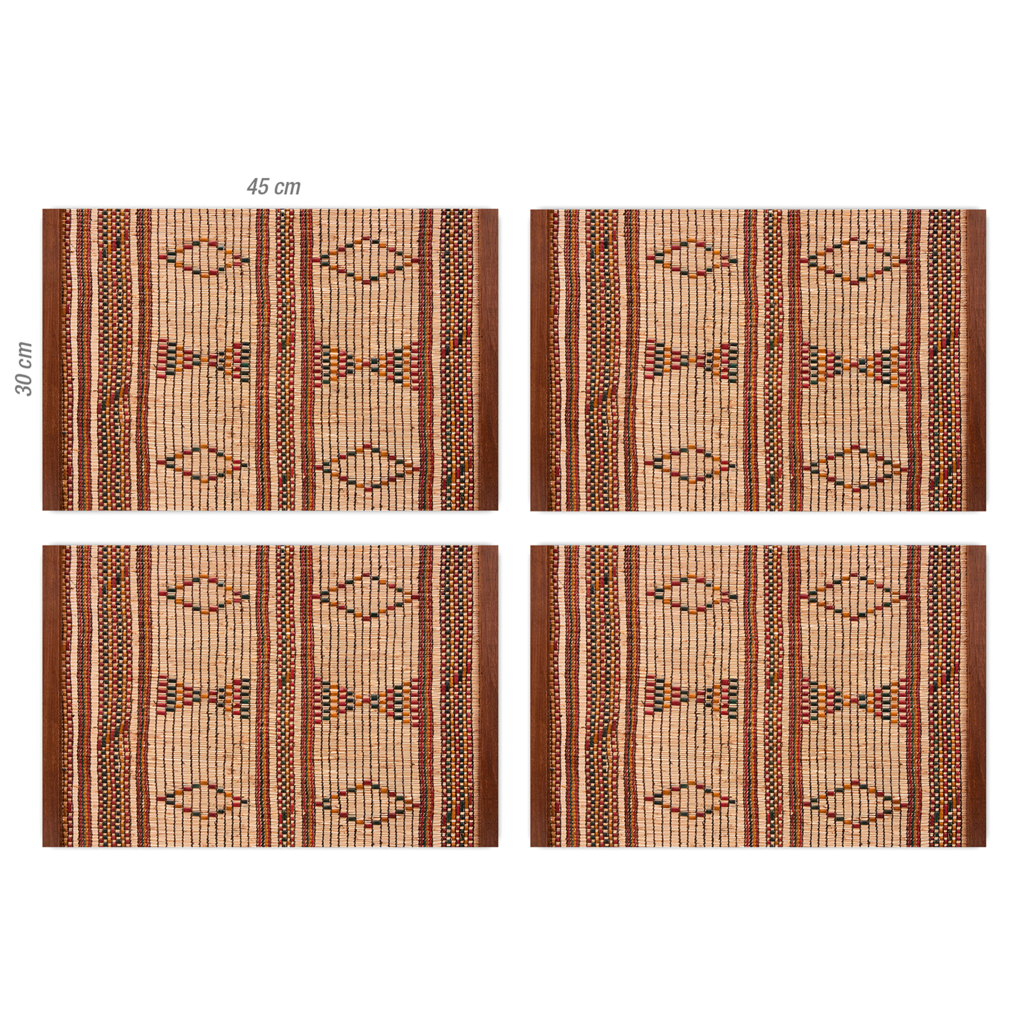 Set de 4 individuales de vinilo CERAMIKO, Tribal 4u-30x45 cm