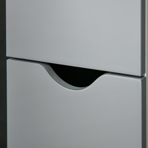 Columna de Baño Mueble de Baño con Puertas y Estantes Abiertos Armario de Baño Estilo Moderno 15,2x29,8x118 cm Blanco y Gris