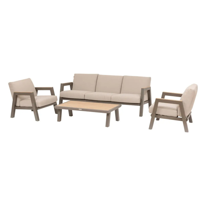 Salon de jardin "Axiome" 5 places beige et praline