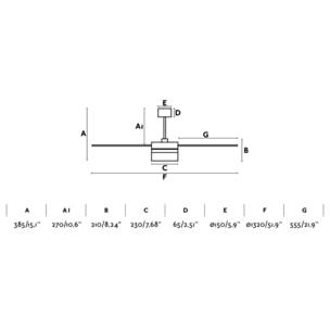 ICE L LED SPEAKER Ventilador de techo blanco/arce con altavoz
