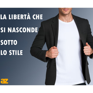 T-Shirt Uomo Pyrex Cotone Bielastico Art. PG30 Conf. 3 pz Girocollo Ass (1 Bianco + 1 Blu + 1 Nero)