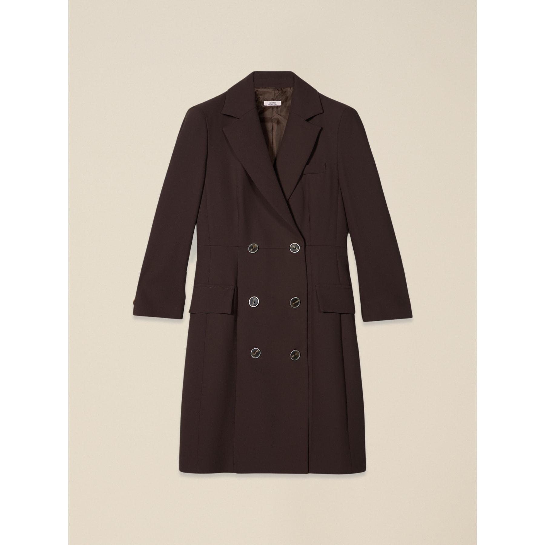 Oltre - Robe manteu in tessuto crêpe - Marrone