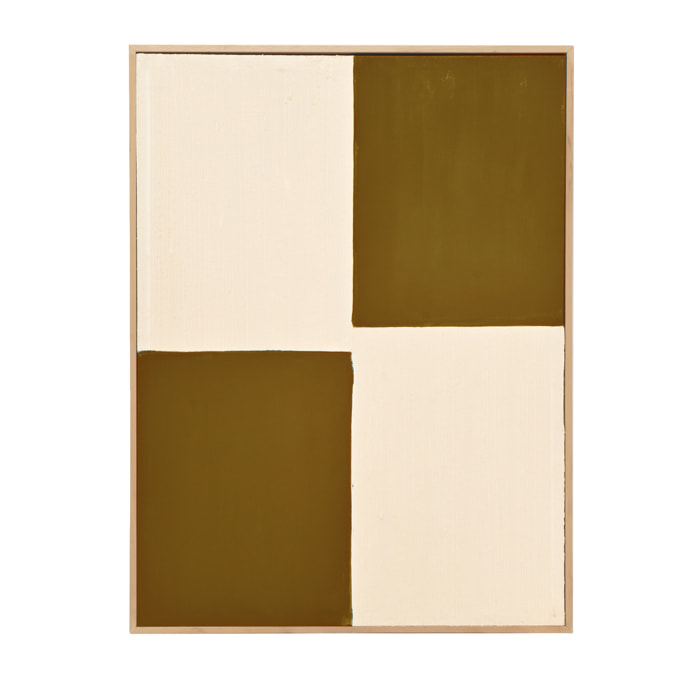 Cuadro mostaza y blanco decorativo sobre algodón con bastidor de madera pintado a mano con pintura óleo en varias medidas