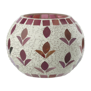 J-Line Chandelier - verre - blanc cassé/fuchsia - medium