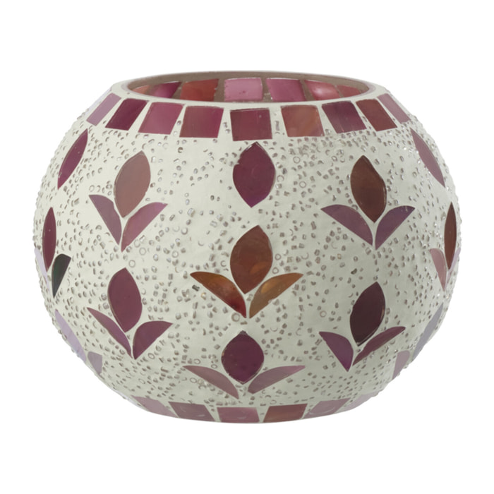 J-Line Chandelier - verre - blanc cassé/fuchsia - medium