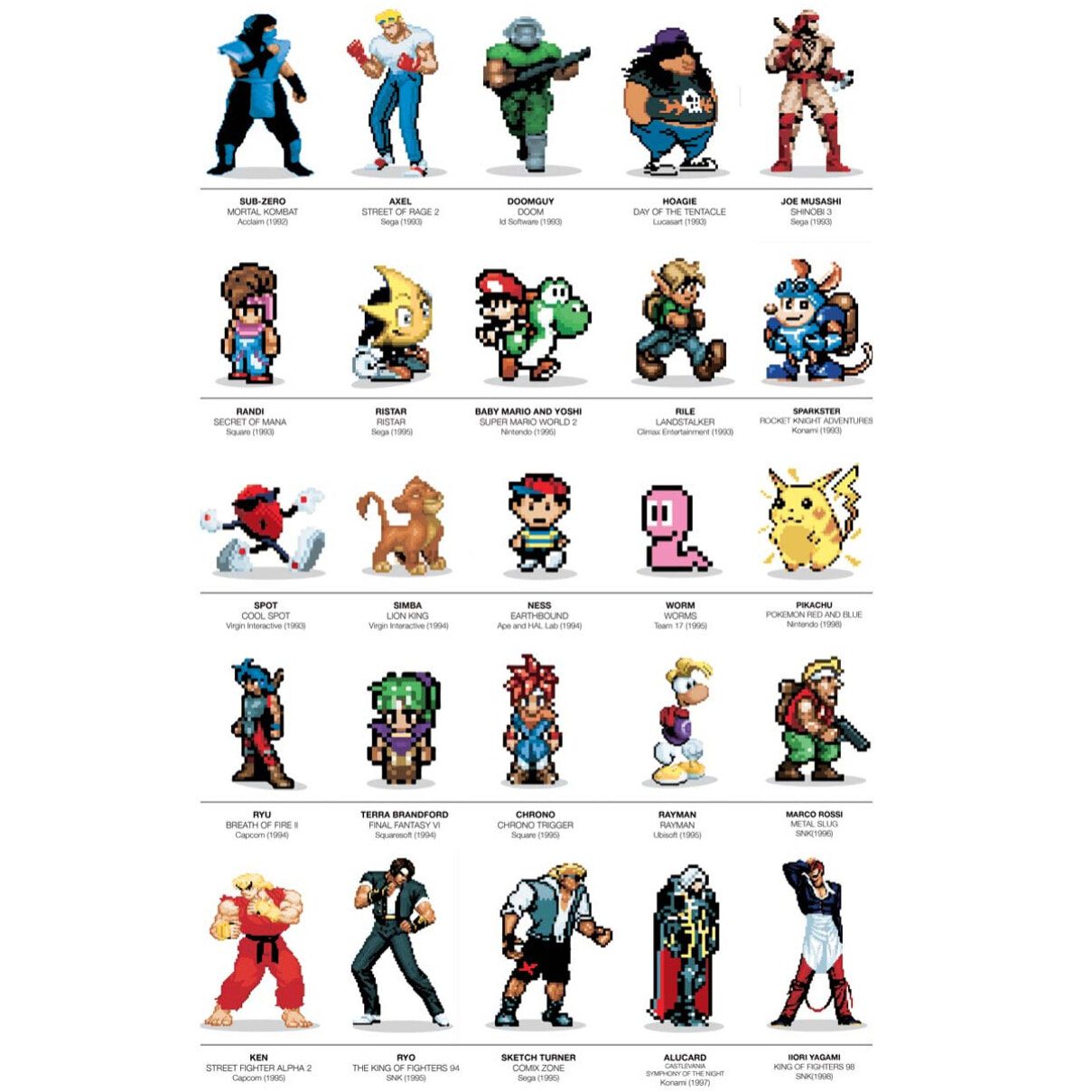 Affiche - Legendary 2D Videogame heroes - Olivier Bourdereau