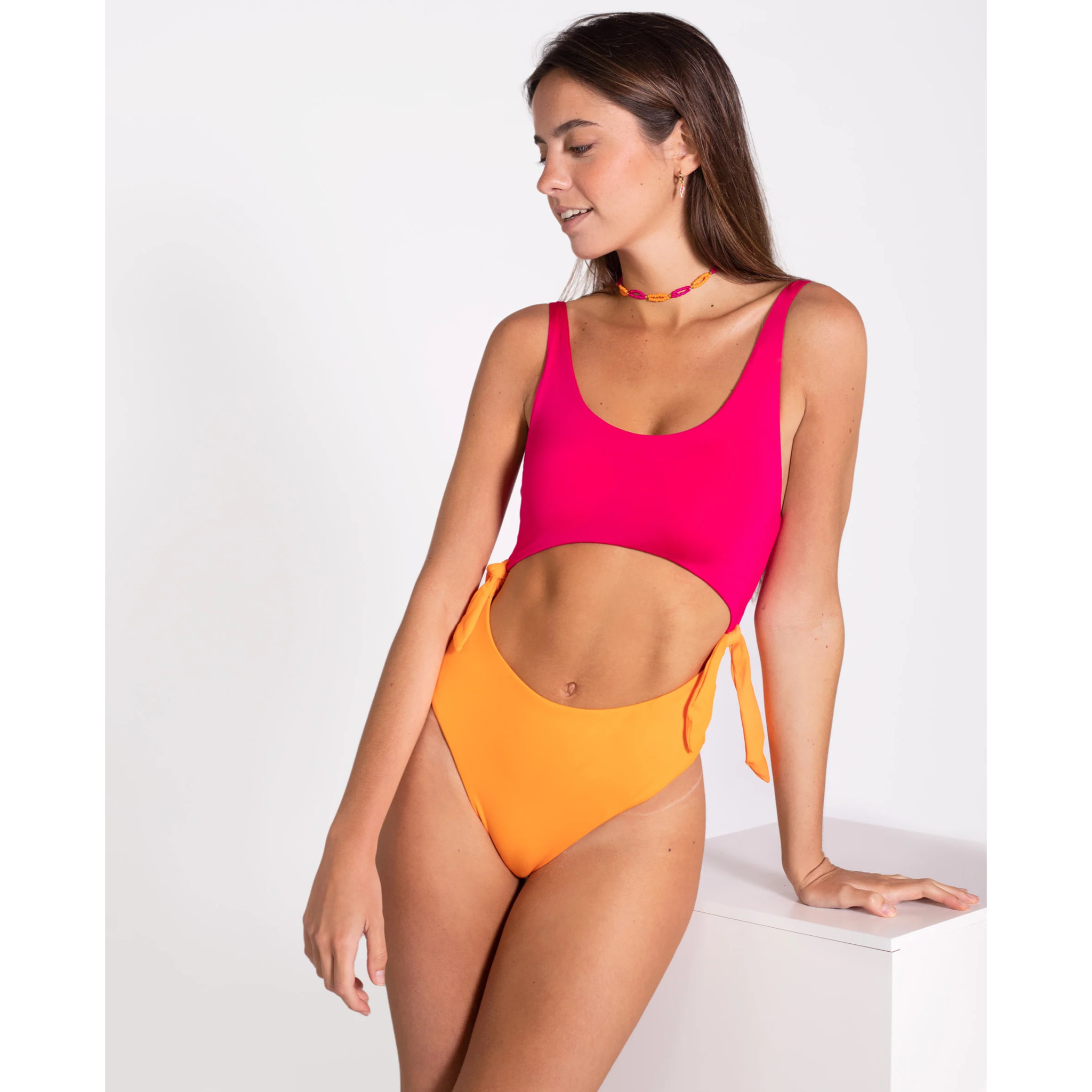 Bañador de mujer multiposición bicolor